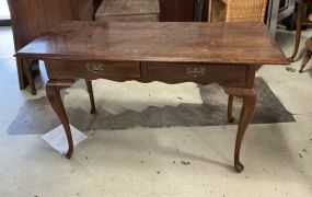 Vintage Double Drawer Writing Table 30h 54w