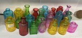 Assortment Colorful Glass Bottles