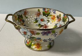 Mackenzie Childs Floral Colander Strainer 4"h., 6"dia