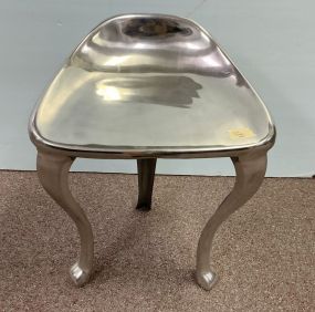 Modern Tripod Aluminum Stool 17"h