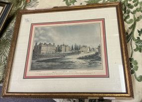 14h 17w Framed VTG Brown University Print