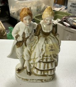 7h Japan Porcelain Bisque Victorian Couple Signed