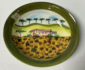Vietri Majolica Plate Tuscan Scene 10"w