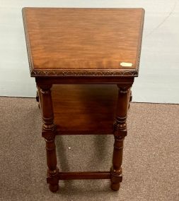Wedge Shaped Side Table 24"h., 14"w. 25"d