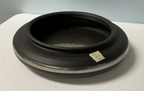 11"dia Bitossi Italy Black Ceramic Bowl