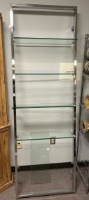 7' x 24"w esso Chrome Five Tier Glass Bookshelf Case