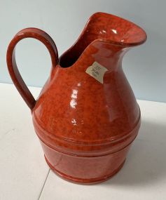 12"h Italian Pottery Stoneware Water Pitcher