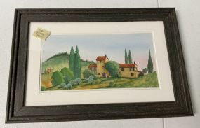 J. Delaski Watercolor Landscape 10"h., 15"w