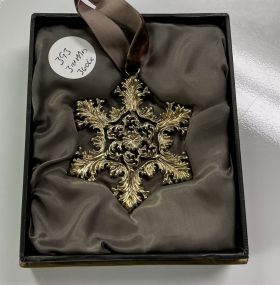 L Objet Snowflake1st Edition Gold Tone Ornament