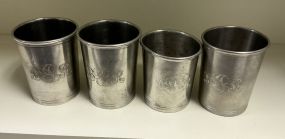 Four Towle Pewter Julips 4"