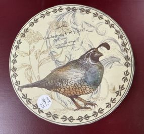 Pottery Barn Four Thanksgiving Bird Plates 8.5"