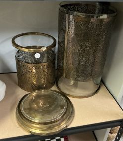 Two Glass Candle Holders