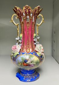 VTG Victorian Hand Painted Porcelain Vase