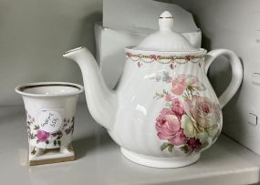 Arthur Wood and Son of Staffordshire Tea Pot and Toothpick Holder