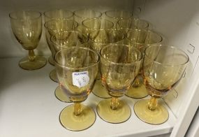 Set of Harvest Gold Glass Stems