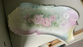 Signed Hand Painted Victorian Style Porcelain Tray
