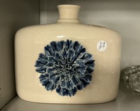 Ceramic Vase with Embossed Flower