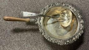 Silver Plate Handled Pot and Ladle