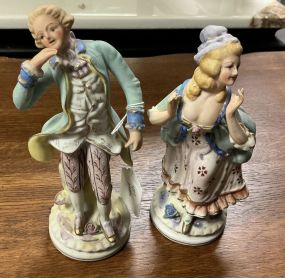 1940s Paulux Bisque Porcelain Couple Figurines