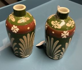 Two Hand Painted Floral Vases