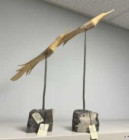 The Olive Brand Carved Wood Bird Sculptures