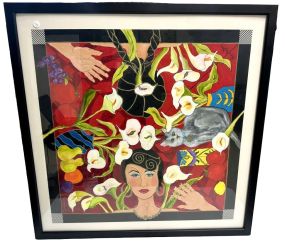 Susan Cox Davis Framed Mixed Media Painting