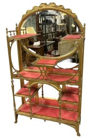 VTG Victorian Gold Gilt Display Etagere 71"h., 38"w., 11"d