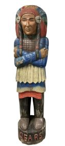 Carved Wood Cigar Store Chief 7' Foot Tall