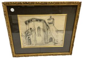 Marie Hull Signed Sketch Studying Drawing