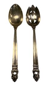 4.460 International Sterling Royal Danish Serving Spoon and Fork