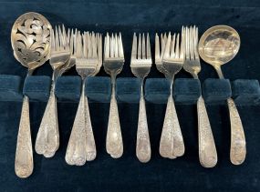 22.995 ozt, S. Kirk Sons Sterling Forks, Ladle, and Serving Spoon