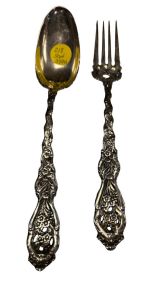 7.045 ozt Sterling 11" Serving Spoon and Fork