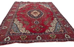 9'7 x 12'11 Persian Tabriz Style Hand Knotted Wool Rug