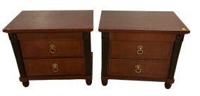 Baker Co. Pair of  Regency Style Nightstands 25"h., 28"w., 18"d