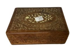 Wooden Trinket Box, Velvet lined. 7"l 5"w 2"h