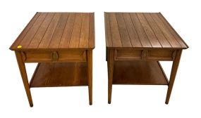 Pair of Heritage Mid Century Style Side Tables 22"h., 22"w