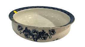 Tunstall England Large Transfer Ware Blue and White Wash Bowl 16"dia