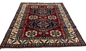 6'1 x 7' Tribal Persian Style Hand Knotted Wool Rug