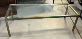 Glass Top Rectangle Coffee Table 15"h., 48"w