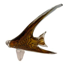 11"h Murano Handblown Striped Angel Fish