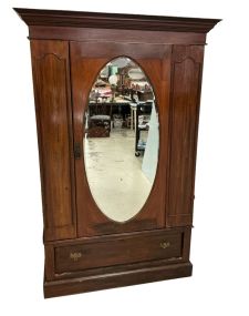 English Single Door Armoire 81"h., 47"w