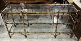 Gold Gilt Hollywood Regency Console Three Tier Table
