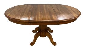 Late 20th Century Pedestal Oak Dining Table