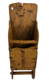 Primitive Hand Crafted Grain Scoop 29"h