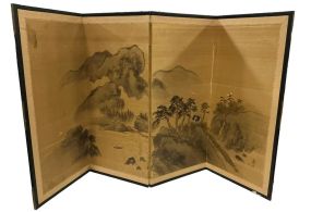 Four Panel Screen Japan 36"h,. 16"w