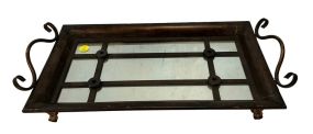 Metal &amp; Mirror Tray 22"l 10"w