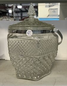 Anchor Hocking Wexford Diamond Point Glass Ice Bucket 10"h
