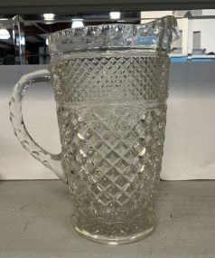 Wexford by Anchor Hocking ~ Crystal Glass Pitcher 9"h