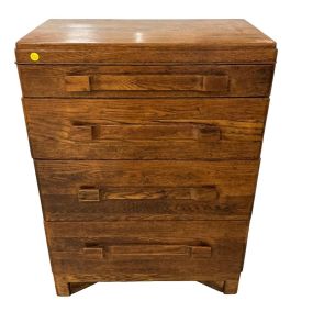 Mid Century Oak Chest of Drawers 44"h., 32"w