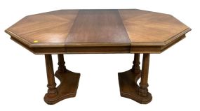Italian Mediterranean Style Spilt Pedestal Dining Table 30"h., 62"w., 44"d